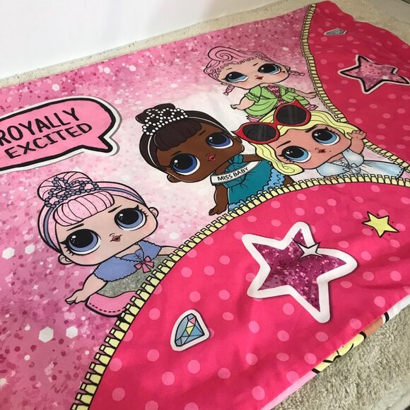 LOL Surprise Pink Cartoon Characters Pillowcase Royally Excited Double Sided - Picture 4 of 11